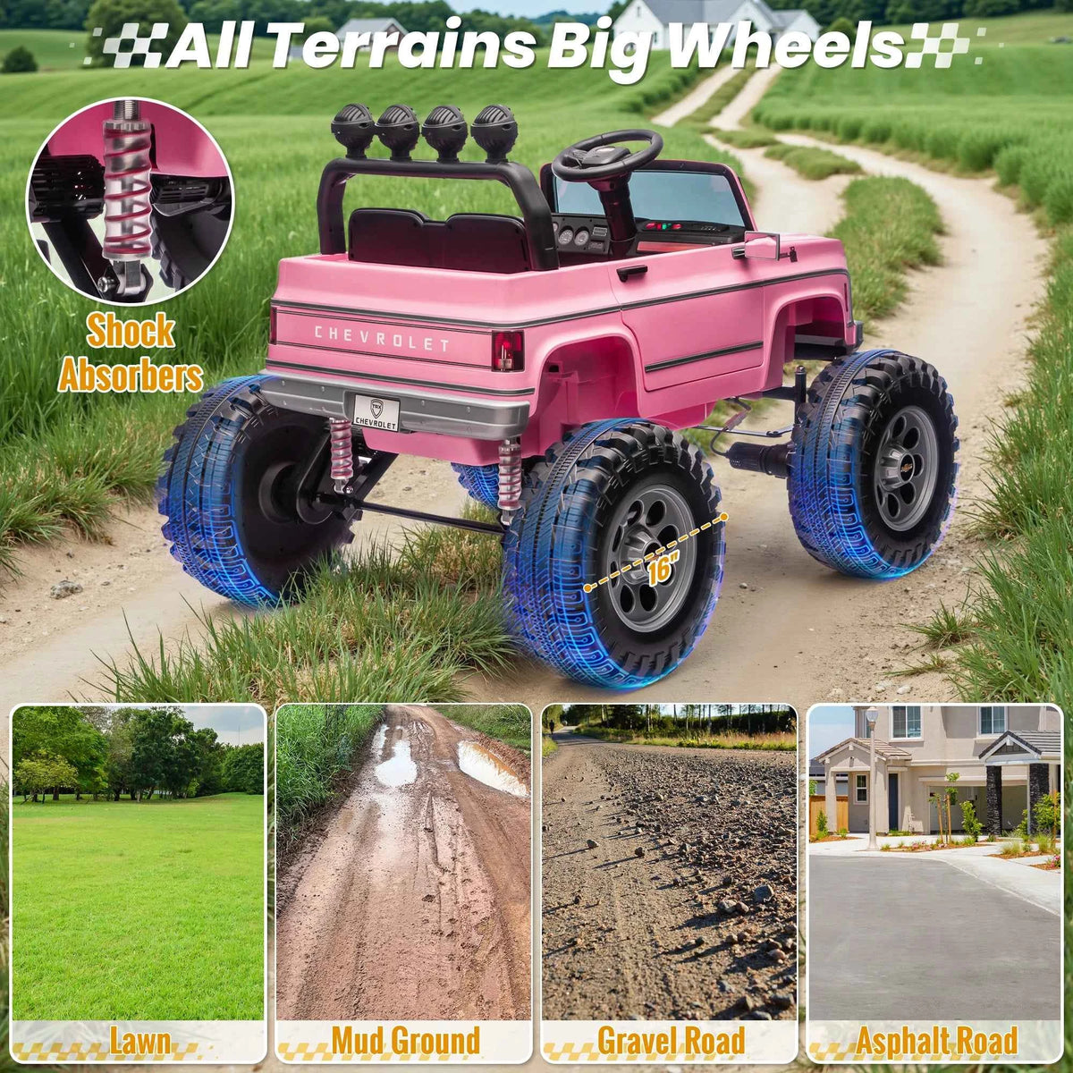 Licensed Chevrolet Cheyenne 24V Ride on Car. 4X200W Motor Remote Control. Decoration Streamer. 24 Volt Ride on Toys for Kids