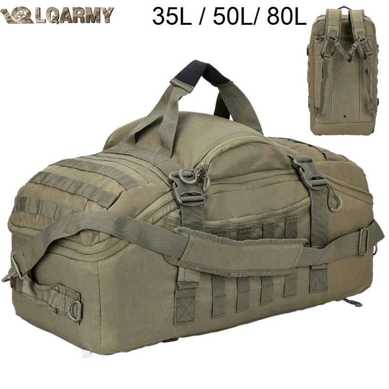 LQARMY 30L 45L 80L Outdoor Mountaineering Bag, Molle Tactical Backpack, Large Duffel Bag, Hiking, Camping, and Travel Bags