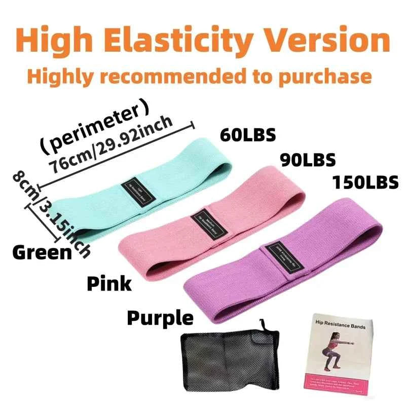 Basic Fabric Resistance. Hip, Glute, Thigh Elastic Workout Bands.