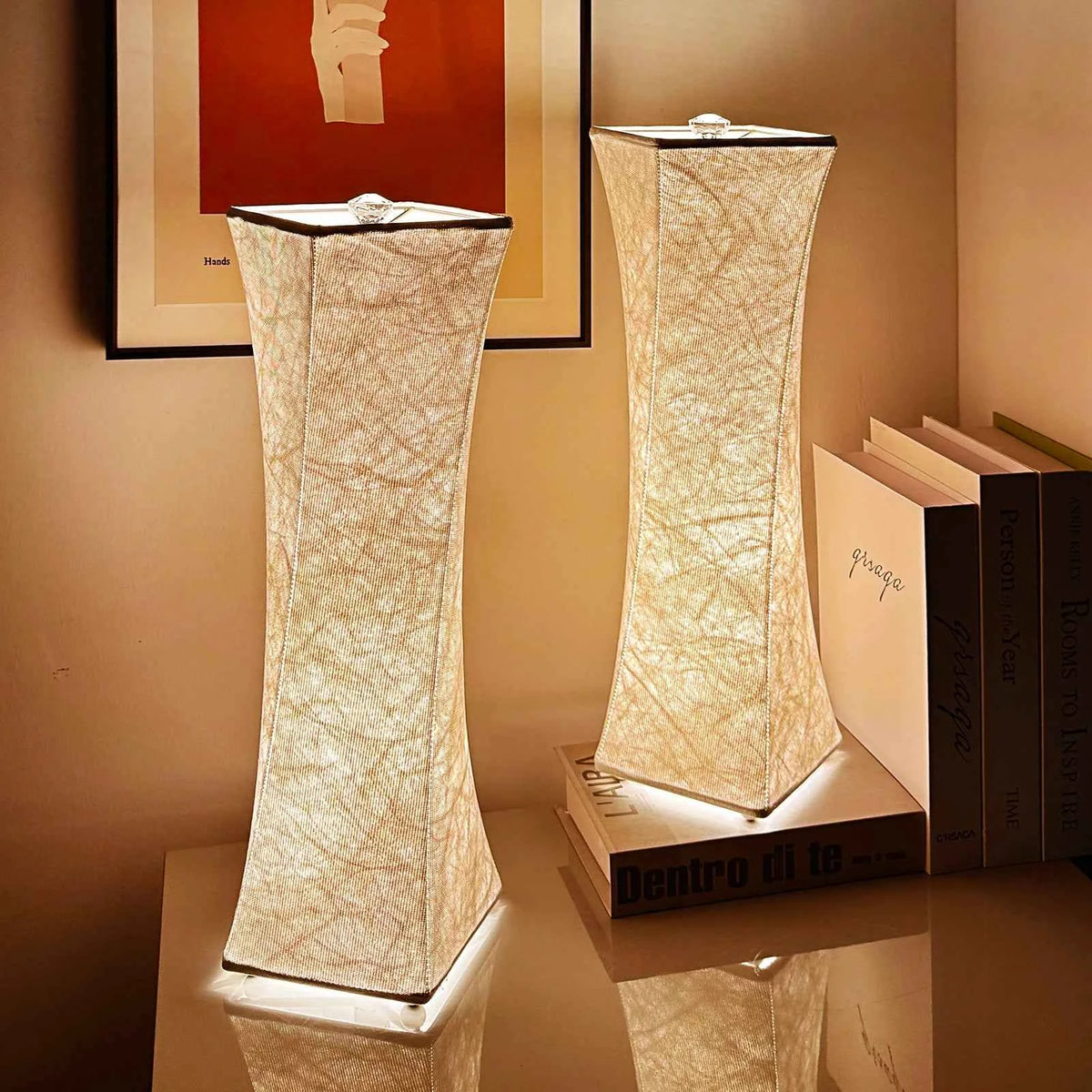 Trinova Table Lamp Set of 2 with 3 Color Temperatures, Modern Lamps.