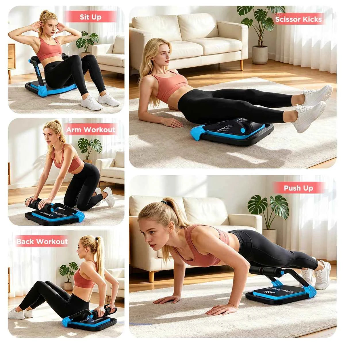 Adjustable Core Training Machine. Sit up Exercise Equipment. Foldable Portable Fitness Equipment