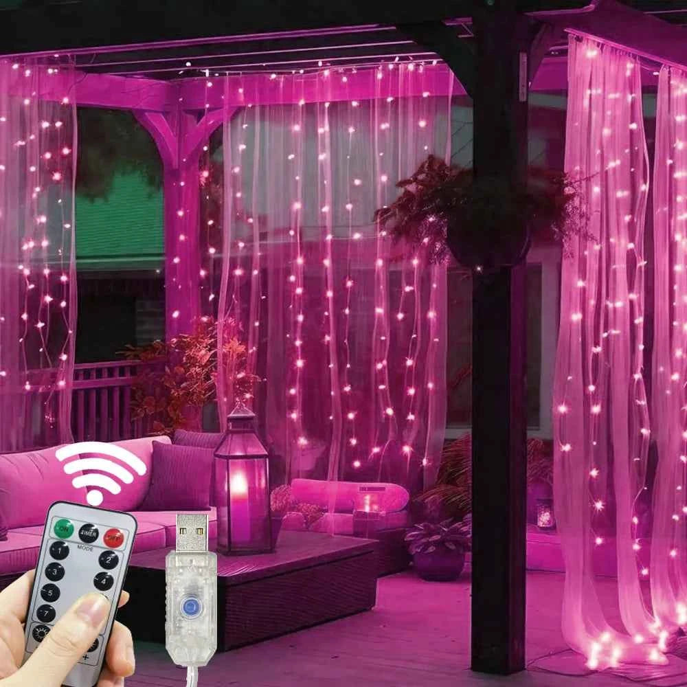 3/6m LED Curtain String Lights. USB Festoon Remote Contro.l Garland Fairy Lights. Wedding, Christmas Decoration for Home, Bedroom