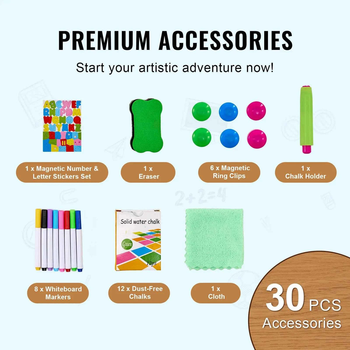 Standing Magnetic Drawing Board WordPad & Art Easel with Painting Accessories. Children Educational Toys for Kids.
