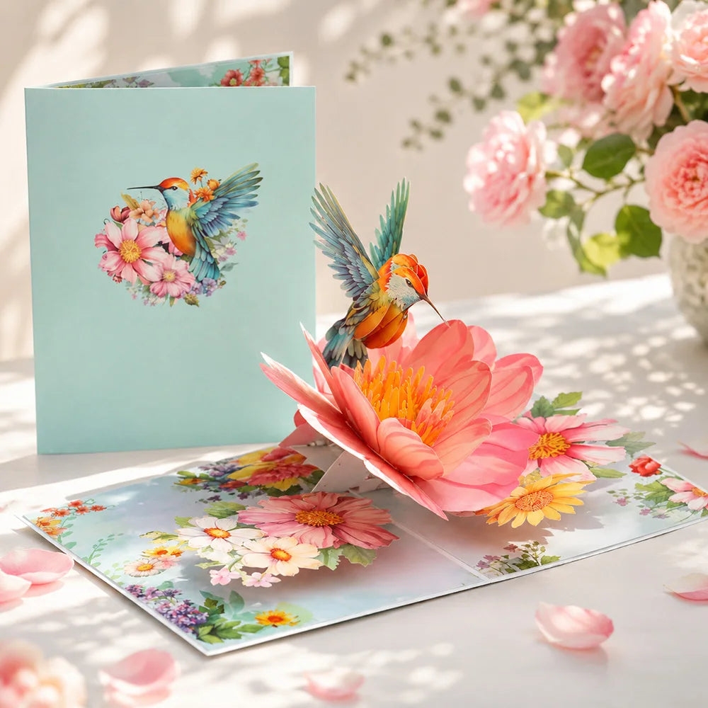 3D Pop Up Flower Greeting Cards or Wedding Card or Anniversary, Thanksgiving, Valentines Day, Birthday, Gift, Thank You Cards, or Handmade Cards
