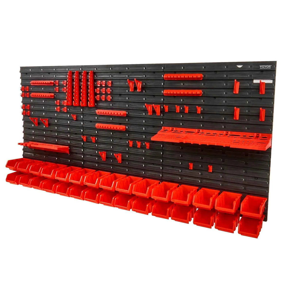 Wall Mounted Storage Bins 30/48Bin Parts Rack Organizer.  Wall Panels, Hooks, Plastic Shop Tool for Screw and Nails