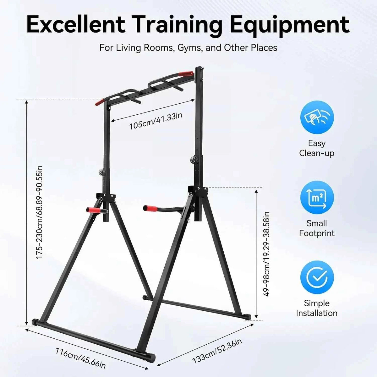 Pull Up Bar, Dip Bar.  Dip Station. Height Adjustable Free Standing Chin Up Bar. Home Gym Equipment 440LBS Weight
