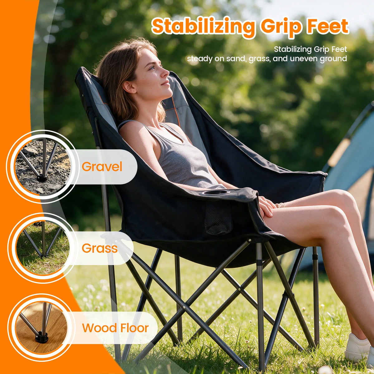 Double Folding Camping Chair, Heavy Duty Oversized 2-Person. 600D Oxford Portable Outdoor Seat with 660LBS Weight Capacity, Cup Holders, Storage Pocket, Ideal for Beach, Fishing, Picnic, Travel