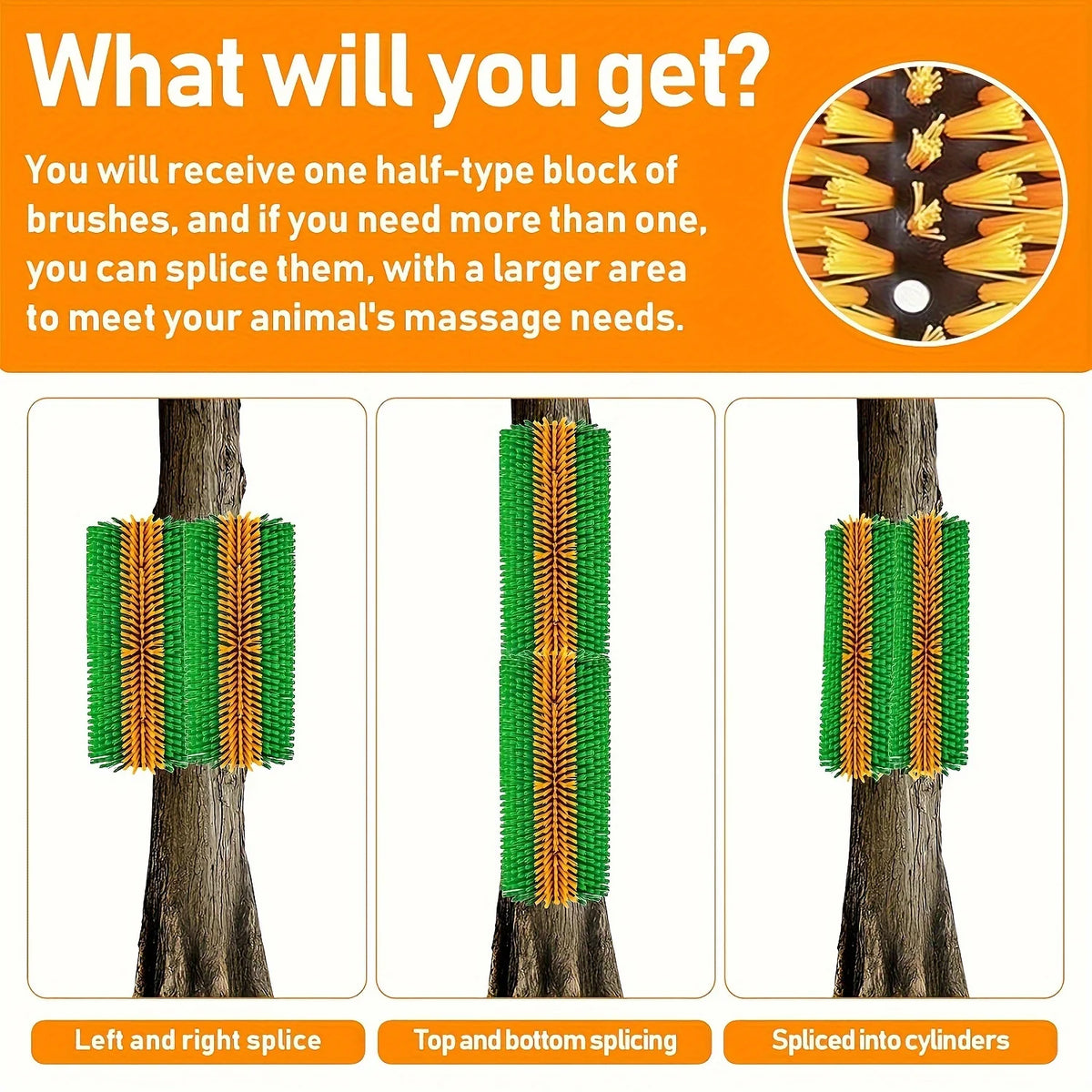 Livestock Scratching Brush - Horse  or Cows Brushes for Grooming and Itch Relief. Equine, Cattle, Goat, Sheep, & Pig Massage Brushes