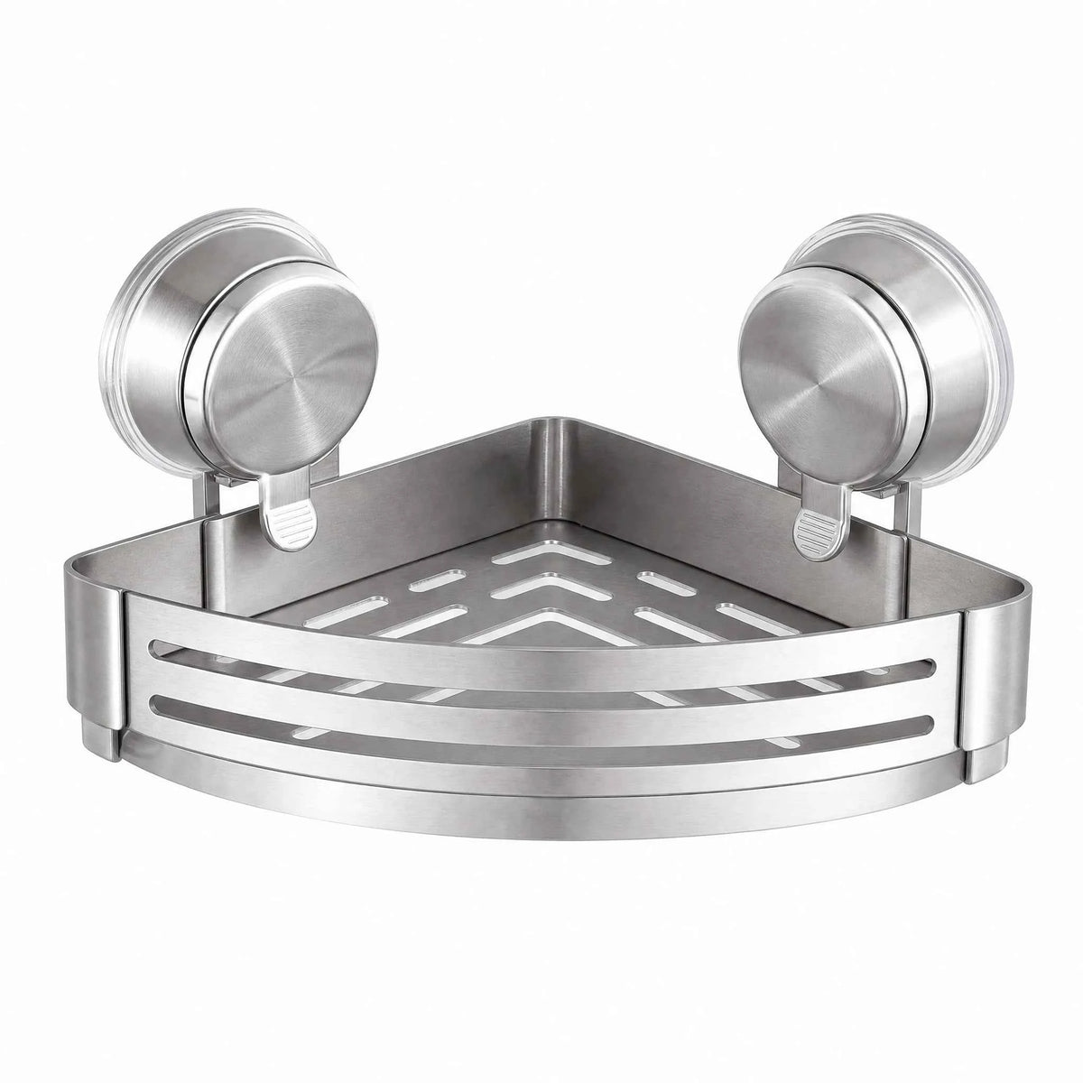 Shower Wall Storage Basket,Suction Mount No Drilling,Rustproof Aluminum, 4-Layer Protection,for Corner Space, Includes Towel Bar