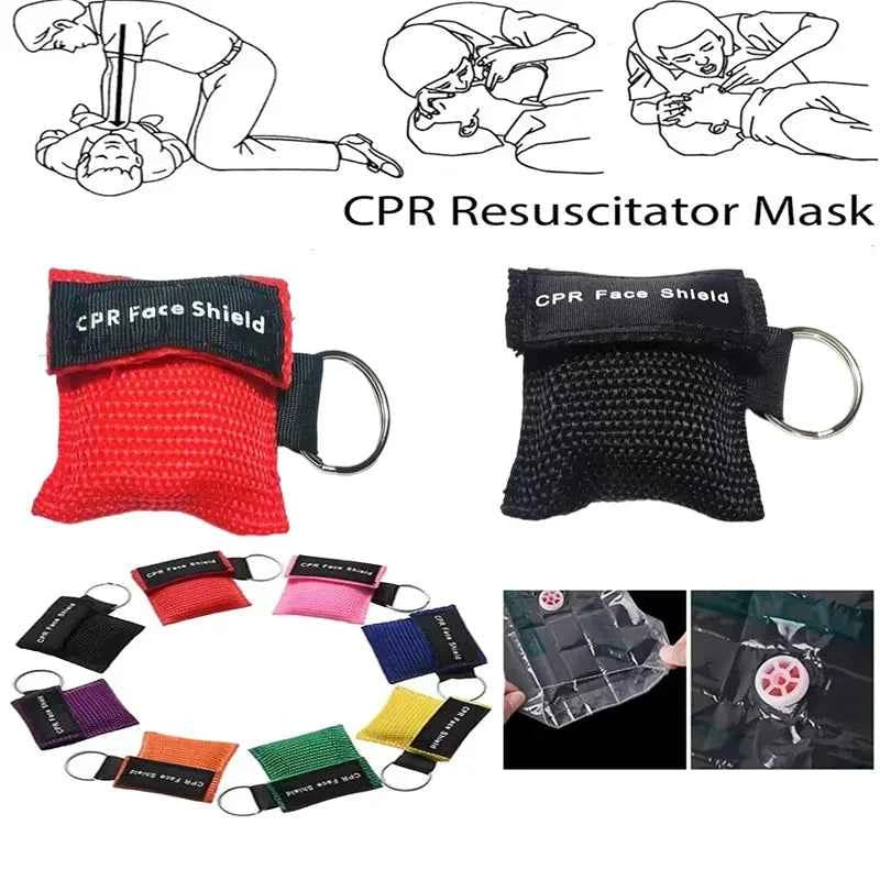 1~10pc Outdoor Rescue Health Care Tools.  Jetting Resuscitator Mask Key chain. First Aid Emergency Face Shield CPR Mask Professional