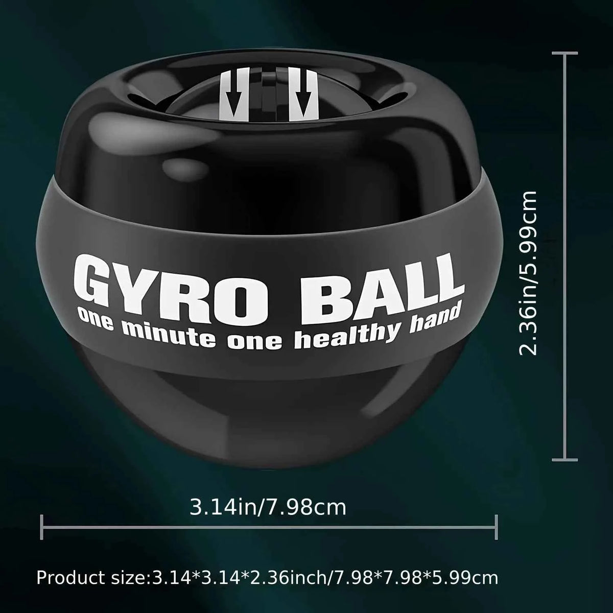 Self-Starting Black Wrist Gyro Ball: Strength Trainer for Adult Wrist, Forearm, and Finger Muscles –  Fitness Equipment for Strengthening Bones and Muscles