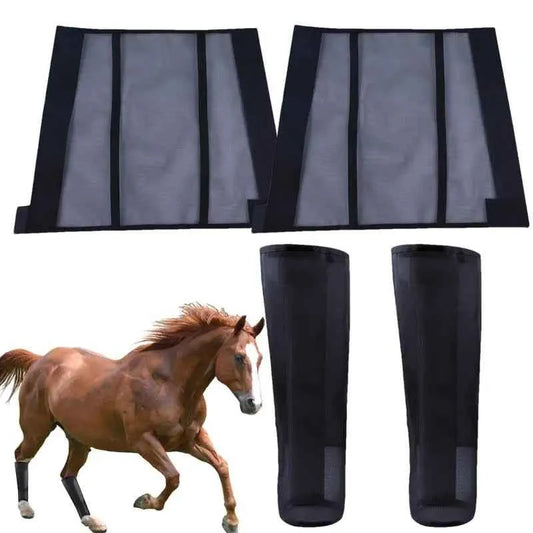 Fly Boots For Horses, Set Of 4 PCS. Reusable For Horses with  Breathable Design. Horse Boots Fly Leggings For Equine