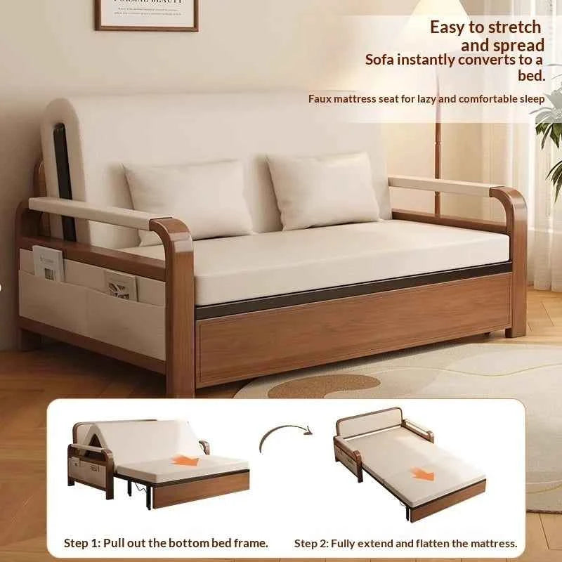 Light Luxury Foldable Sofa Bed. Convertible Couch.  Single Double Retractable Pull Out bed. Multifunctional