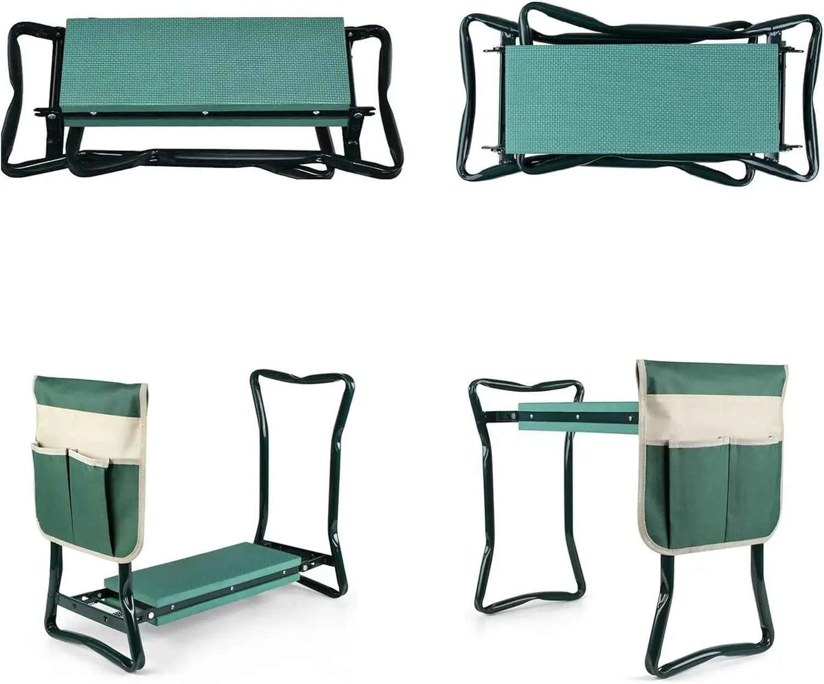 Garden Kneeler and Seat,  Folding Garden Bench. Portable with Foam EVA Kneeling