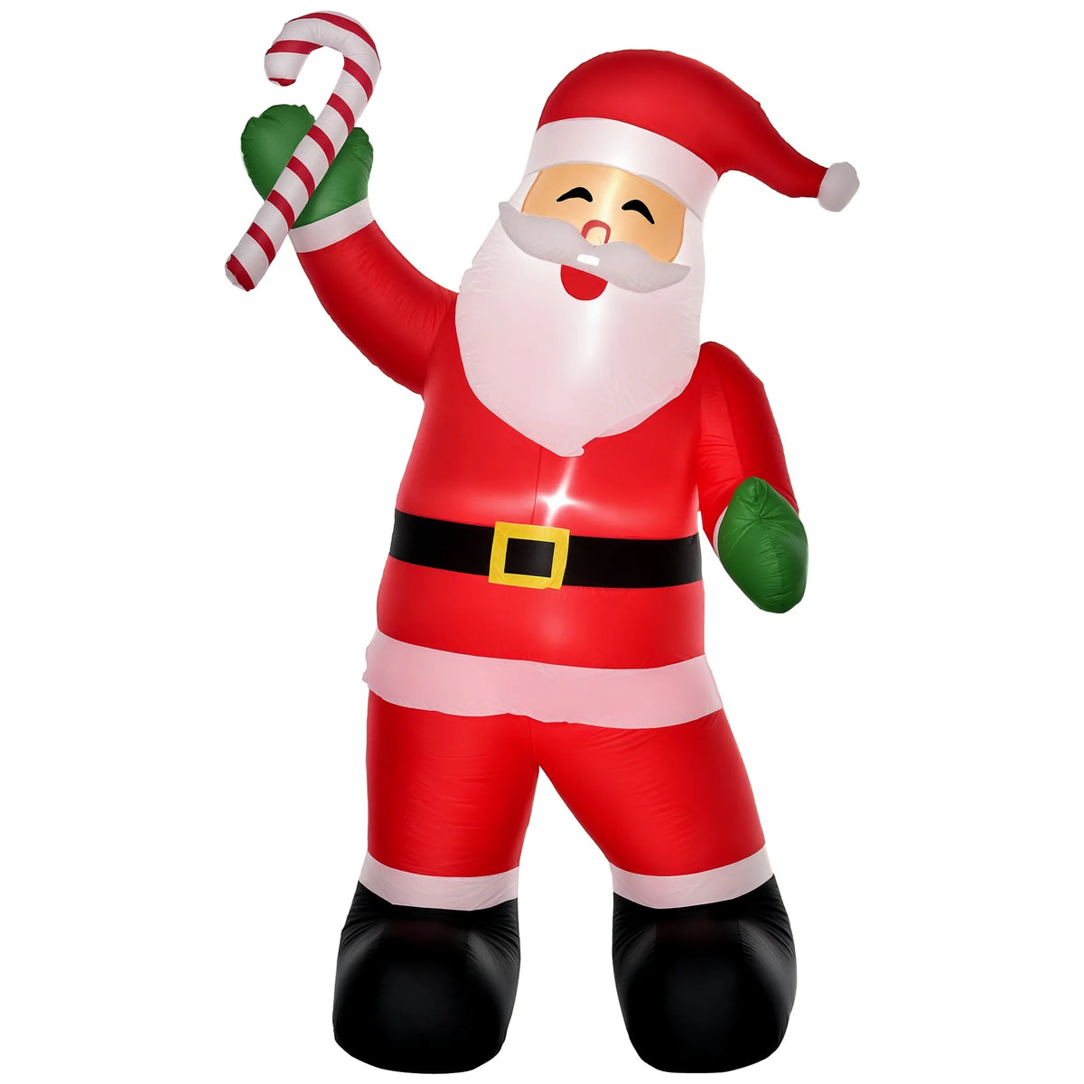 8 ft. Christmas Inflatable Santa Claus with Candy Cane. Outdoor Light Up LED