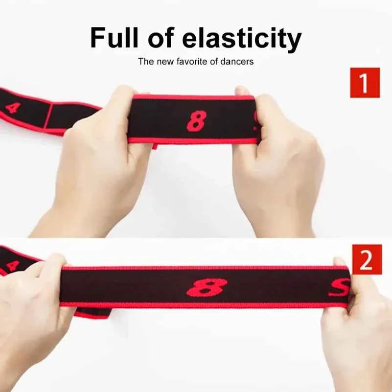 8/10 Sections of Resistance Band.  for Yoga, Stretching, Pilates, Fitness.  Elastic Stretch Training Tension Belt