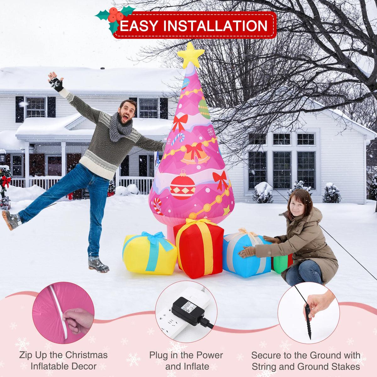 Inflatable  7ft Lighted Waterproof LED Outdoor Yard Decoration for Lawn. Festival Display Equipment