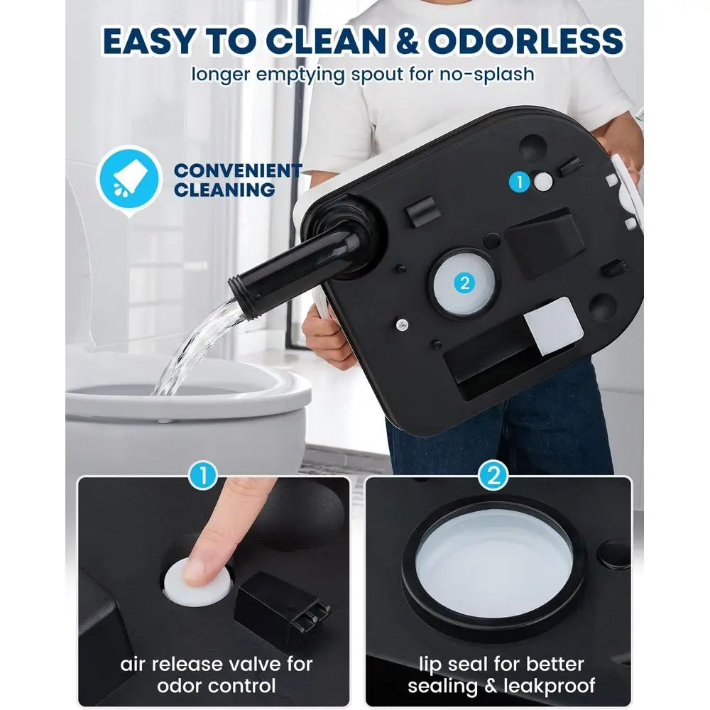 6.34 Gal Portable Toilet for Camping, Large Capacity | Odorless, Leak-Proof, Detachable, Boat Porta Potty with Paper & Detergent