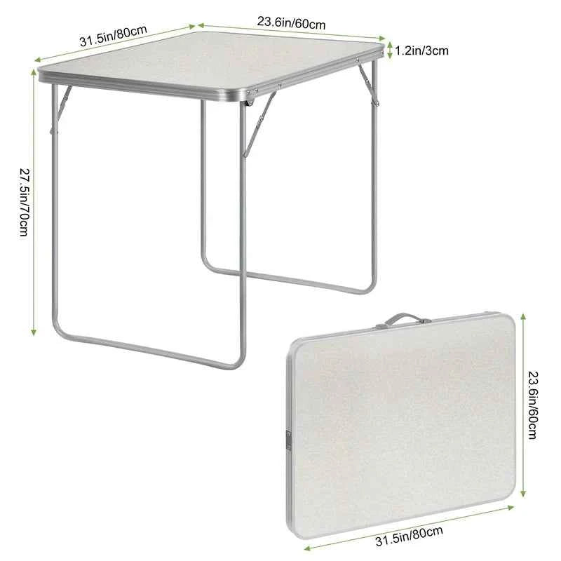 Folding Table, Portable Picnic Camping Table with Handle for Outdoor Indoor Yard