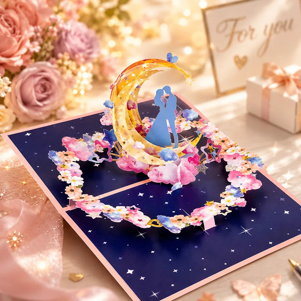 3D Pop Up Flower Greeting Cards or Wedding Card or Anniversary, Thanksgiving, Valentines Day, Birthday, Gift, Thank You Cards, or Handmade Cards