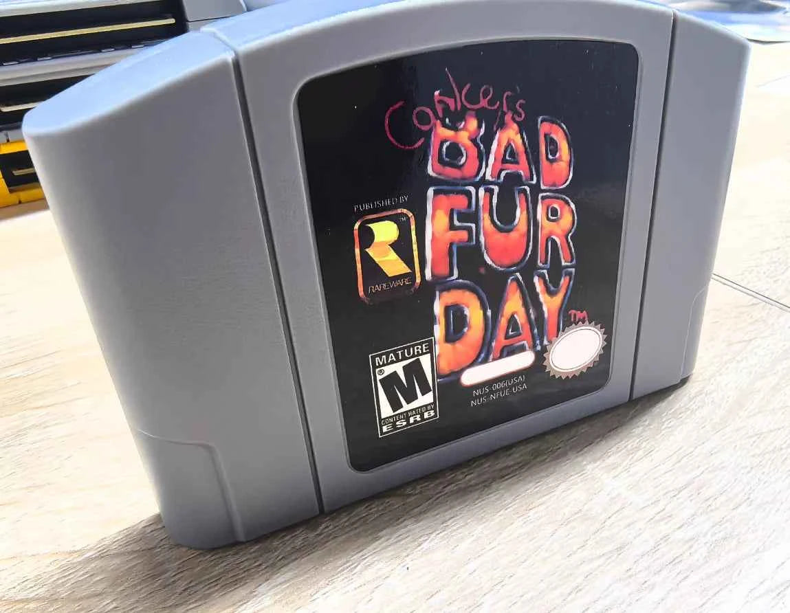 N64  Conkers Bad Fur Day, USA NTSC Version 64 Bit Console Video Games Cartridge. Collection, Gifts, Toys