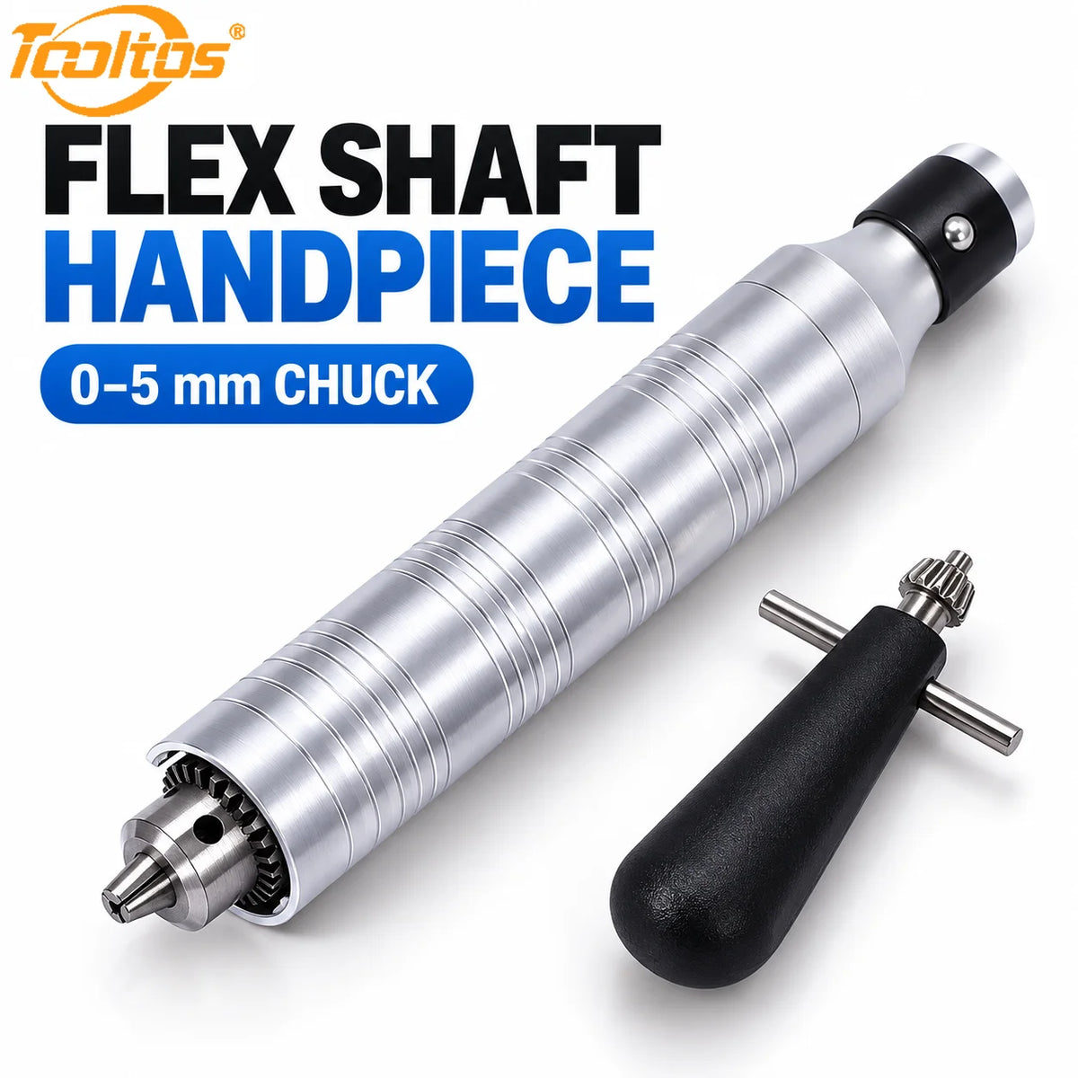 TOOLTOS Jewelry Flex Shaft Grinder. Handpiece 0-5mm Chuck with Key for Engraving, Polishing, Drilling. Rotary Motor Accessories