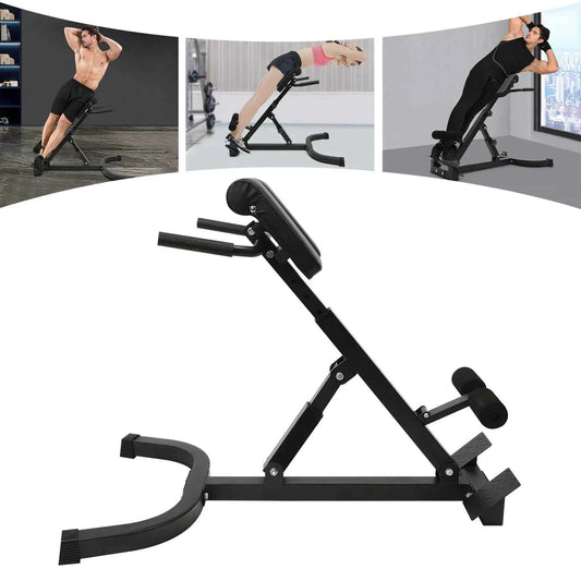 Roman Chair Back Extension Machine, 330LBS. Abdominal Exercise Equipment, Multi-Functional Hyperextension Back Strength Exercise Bench, w/Rubber Foot Covers, suitable for Home, Gym, and Hotels