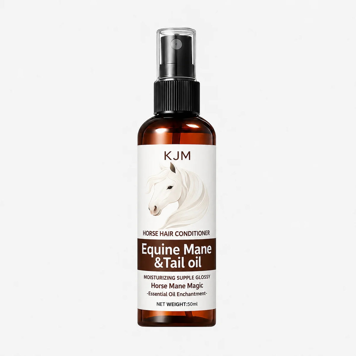 KJM Horse Mane Detangling Spray. All Breeds, Plant Extract Quick Moist Non Greasy Shiny Equine Daily Groom Spray