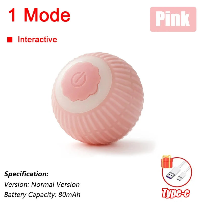 New Cat Interactive Ball Toy with Automatic Rolling Ball & Faux Tail. Rechargeable, Smart Pet Electric Toy for Dogs & Cats
