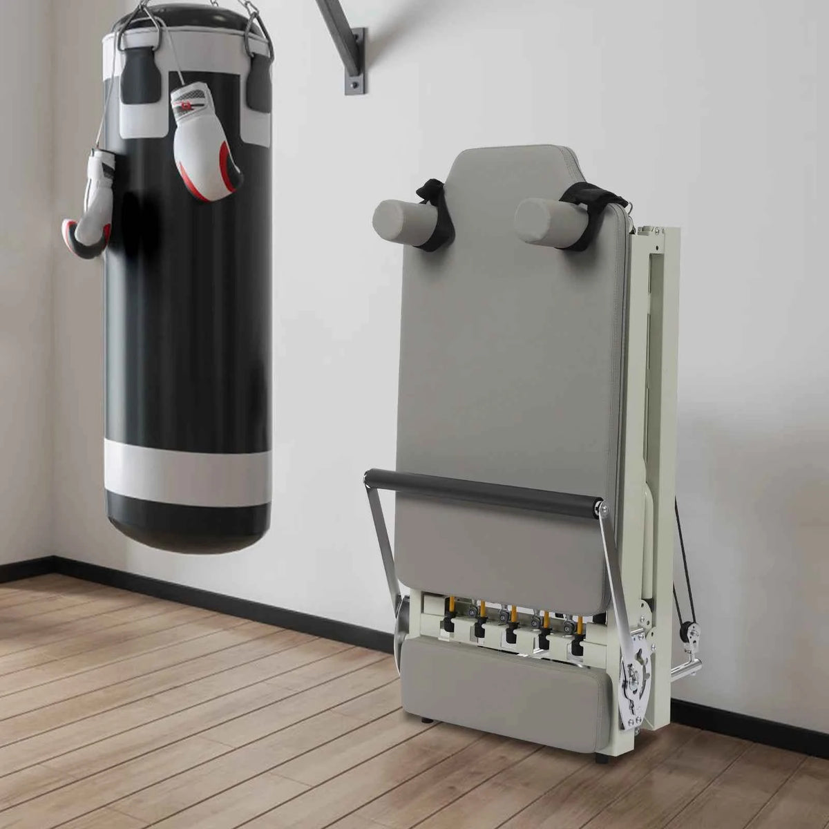 120kg/264.55lbs Foldable Pilates Reformer Machine, Multifunctional Yoga Fitness Equipment,