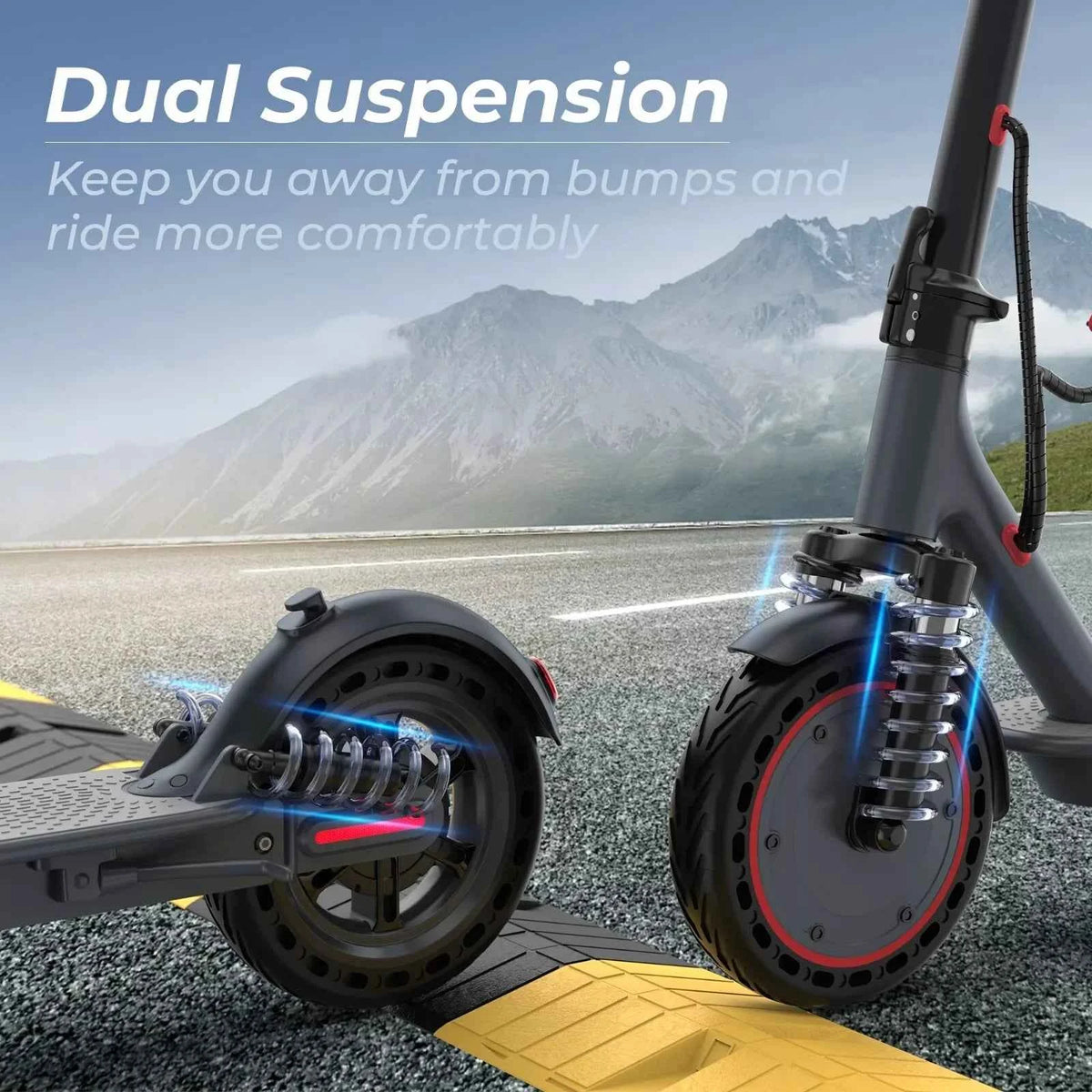 AOVOPRO TMAX 10inch Electric Scooter, 500W, 22MPH. For Adult. TUYA  APP Smart Scooter, Shock-absorbing Anti-skid Folding Electric Scooter