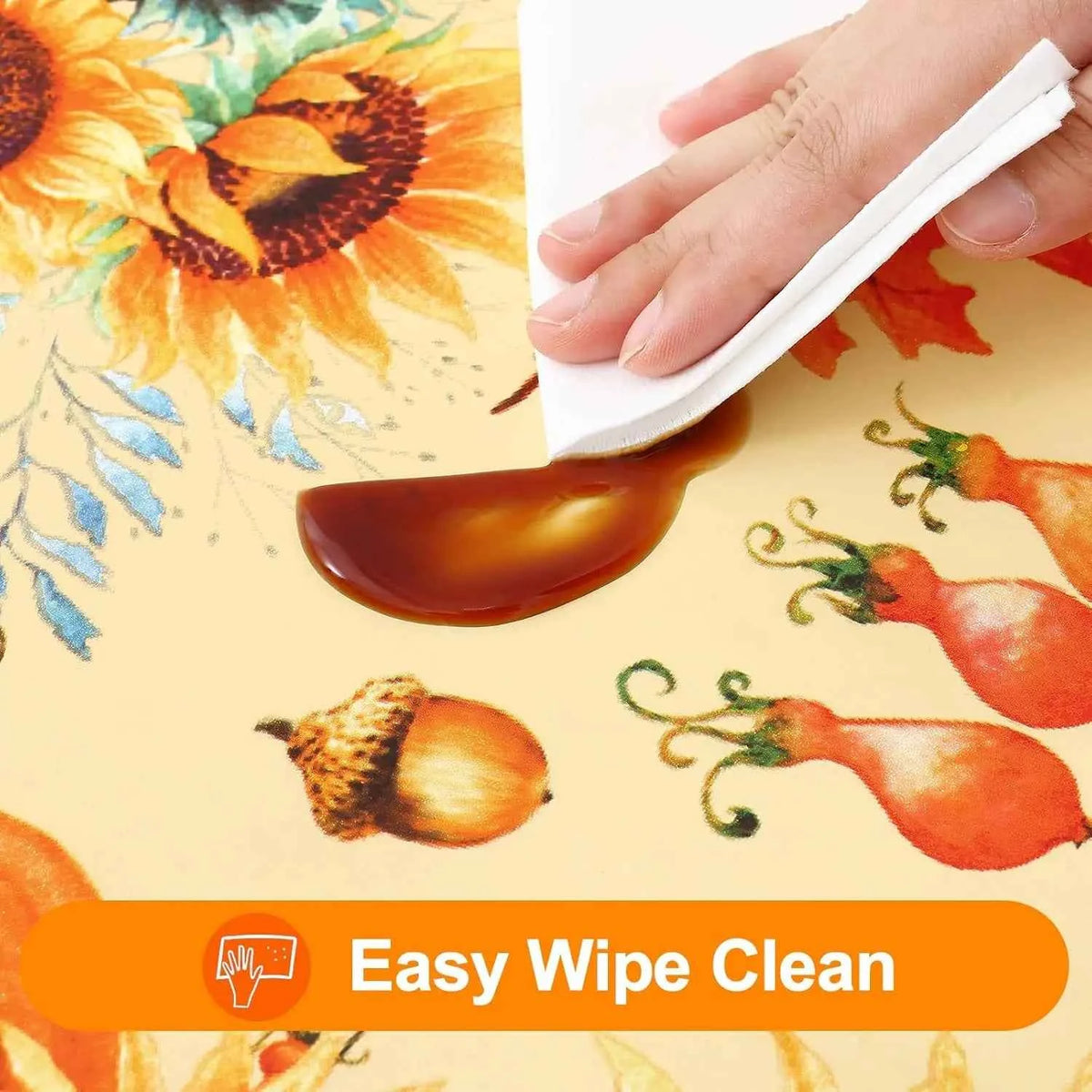 Waterproof PVC Flannel Cover. Elastic Fitted Tablecloth. Floral, Pumpkin,  & Christmas Patterns.