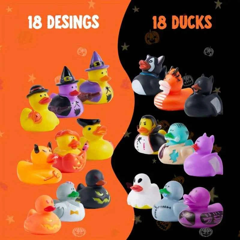 18Pack Halloween Rubber Ducks. Halloween Party Favors. Goodie Bag Fillers. Classroom Prizes & Decorations,