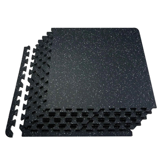 Succebuy 0.56 Inch 25 Tiles, Rubber Top with EVA Foam Thick Floor Mats -  24/48/100 sq. ft.  Coverage. Interlocking Puzzle