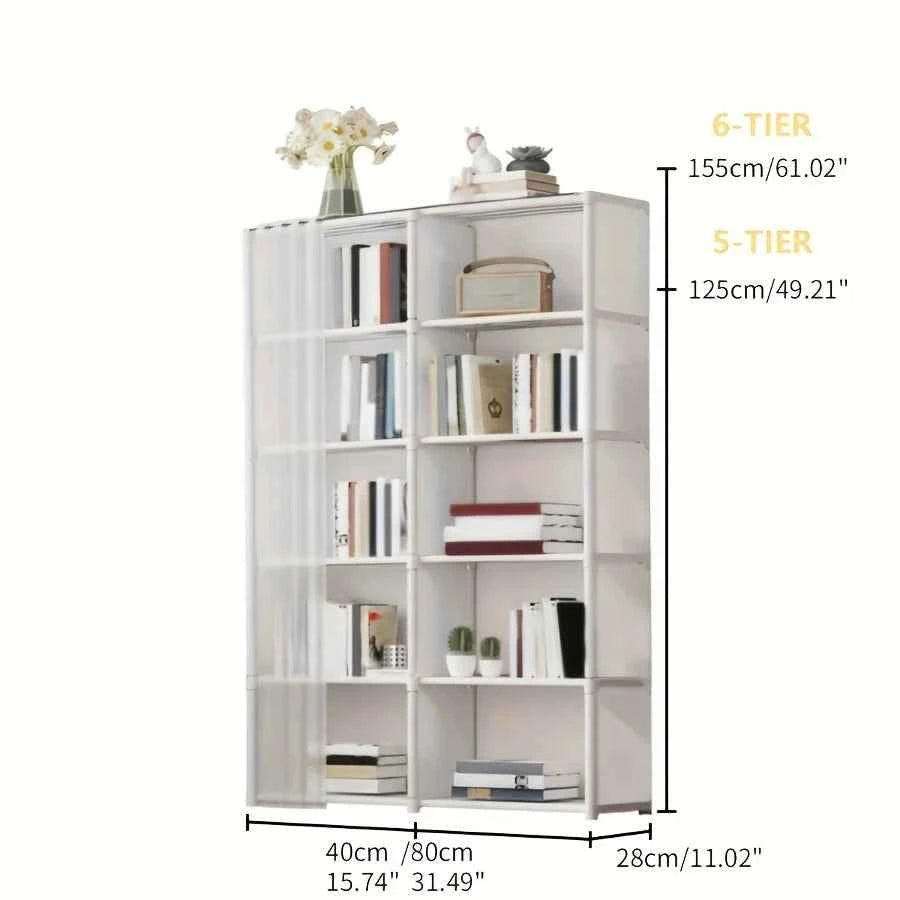 A Versatile 6-Tier Storage Shelf That Is Easy to Assemble, Measuring 15.75 Inches.