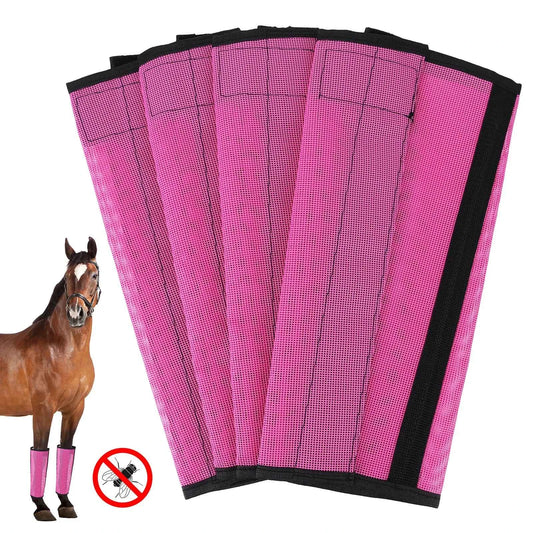 4Pcs Horse Foot Protective Cover. Breathable Mesh Horse Boots. Mesh Fly Boots for Horse for Preventing Flies & Mosquitoes Bite