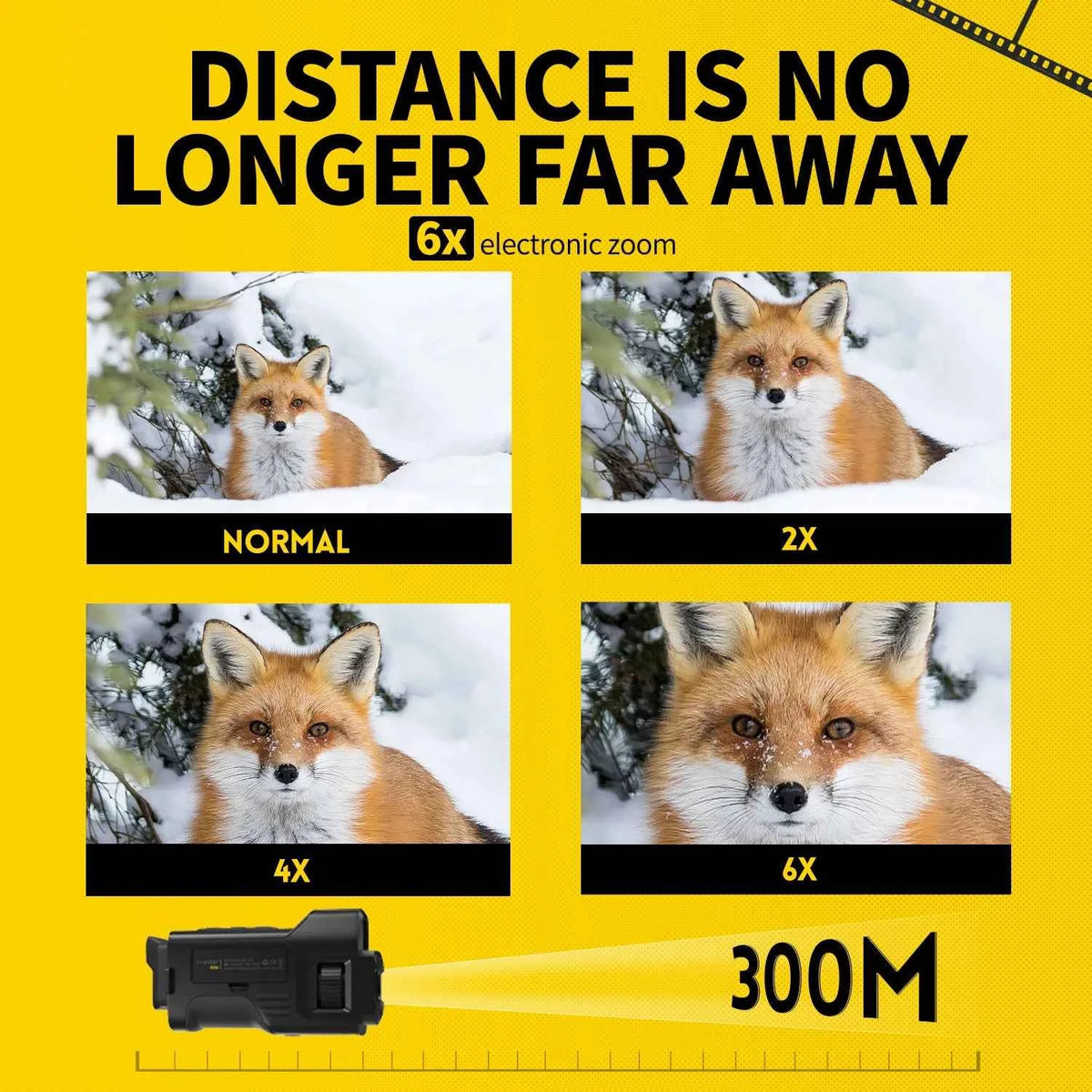 FNIRSI Telescope NVS-20 4K HD Monocular Night Vision Goggles 6X Digital Zoom 300m Hunting Camping Scope Day and Night Dual Use