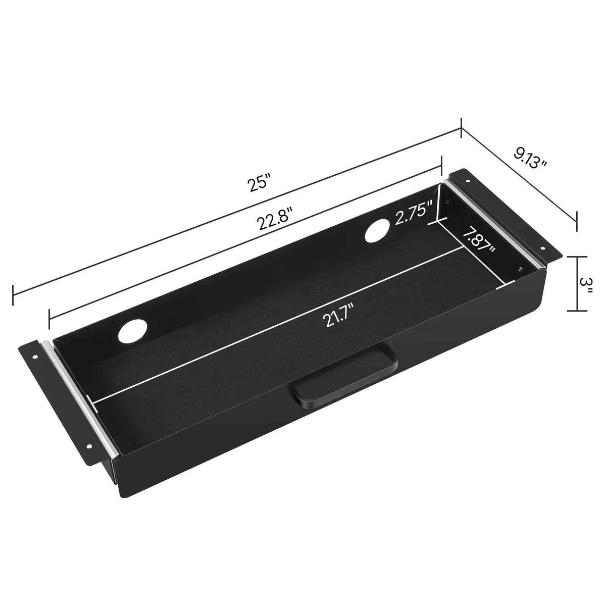 13in/22in Under Desk Drawer, Slide Out Desktop Storage Box Mounted Pullout Undertable Drawer Organizer 
