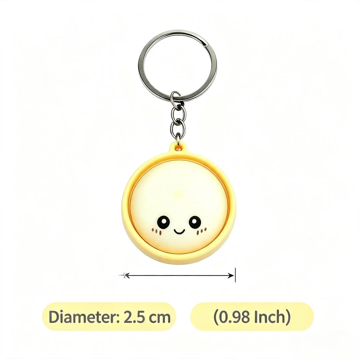 48Pcs Cute Steamed Bun Baozi Keychain. Random Color, Cartoon Face Key Ring, Pendant.