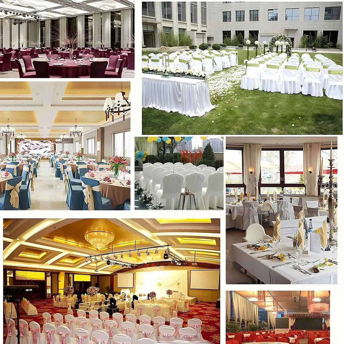 50/100pcs Pleated Skirt Spandex Chair Cover. Hotel Banquet, Party Events, Wedding Decoration. Dining Room Seat Protector Covers