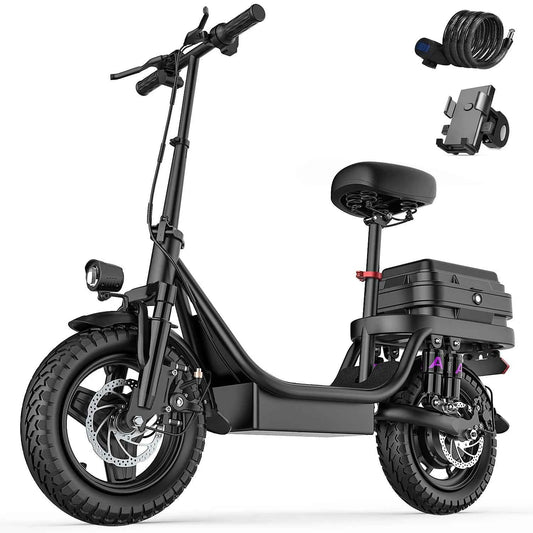 UPlee GQ8 Electric Bike For Adults, Folding Electric Bike, 500W Peak Motor, Scooter Electric Bike With 14" Tire, 48V, 15AH Battery