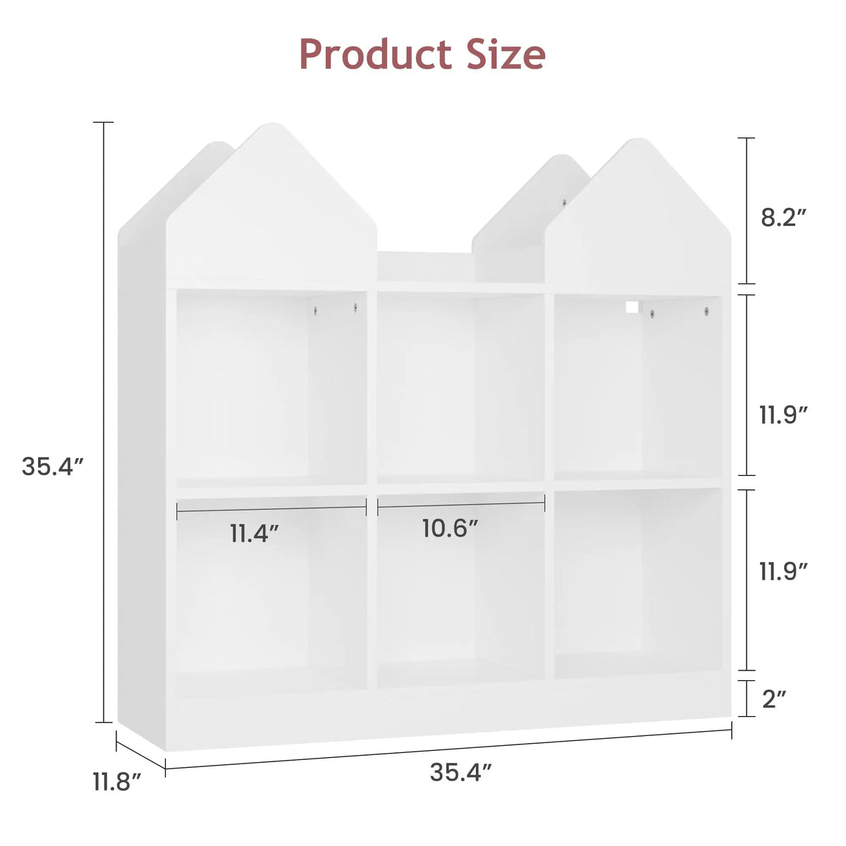 Kids Bookshelf And Toy Storage Organizer With 4 Book Racks, 6 Open Cubbies, Castle Design. - Myaccessoriesstore