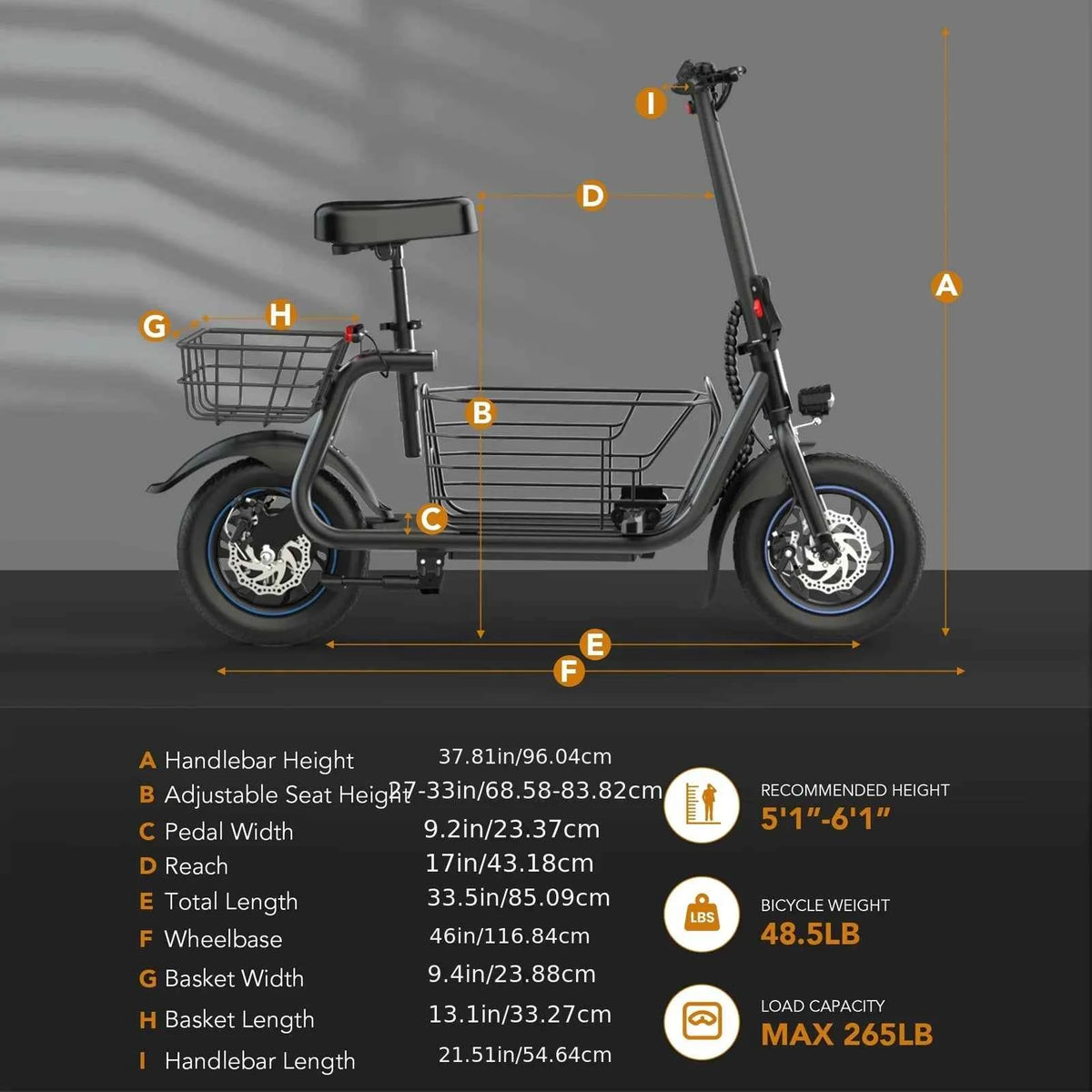 Gyroor Electric Scooter with Basket for Pet, 3 Riding Modes, Foldable Electric Scooter for Adults - up to 20 Miles, 18.6MPH