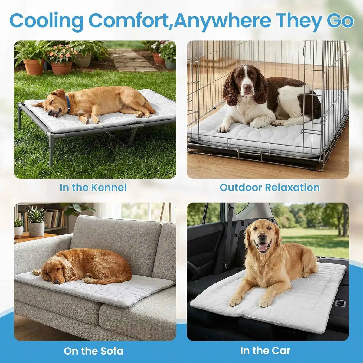 Non-Slip Washable Pet Cooling Mat Blanket,
