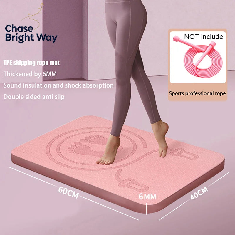 6MM Shock Absorbing Exercise Mat. Anti-noise,  Yoga Mat, TPE Skipping Mat, Fitness Pad