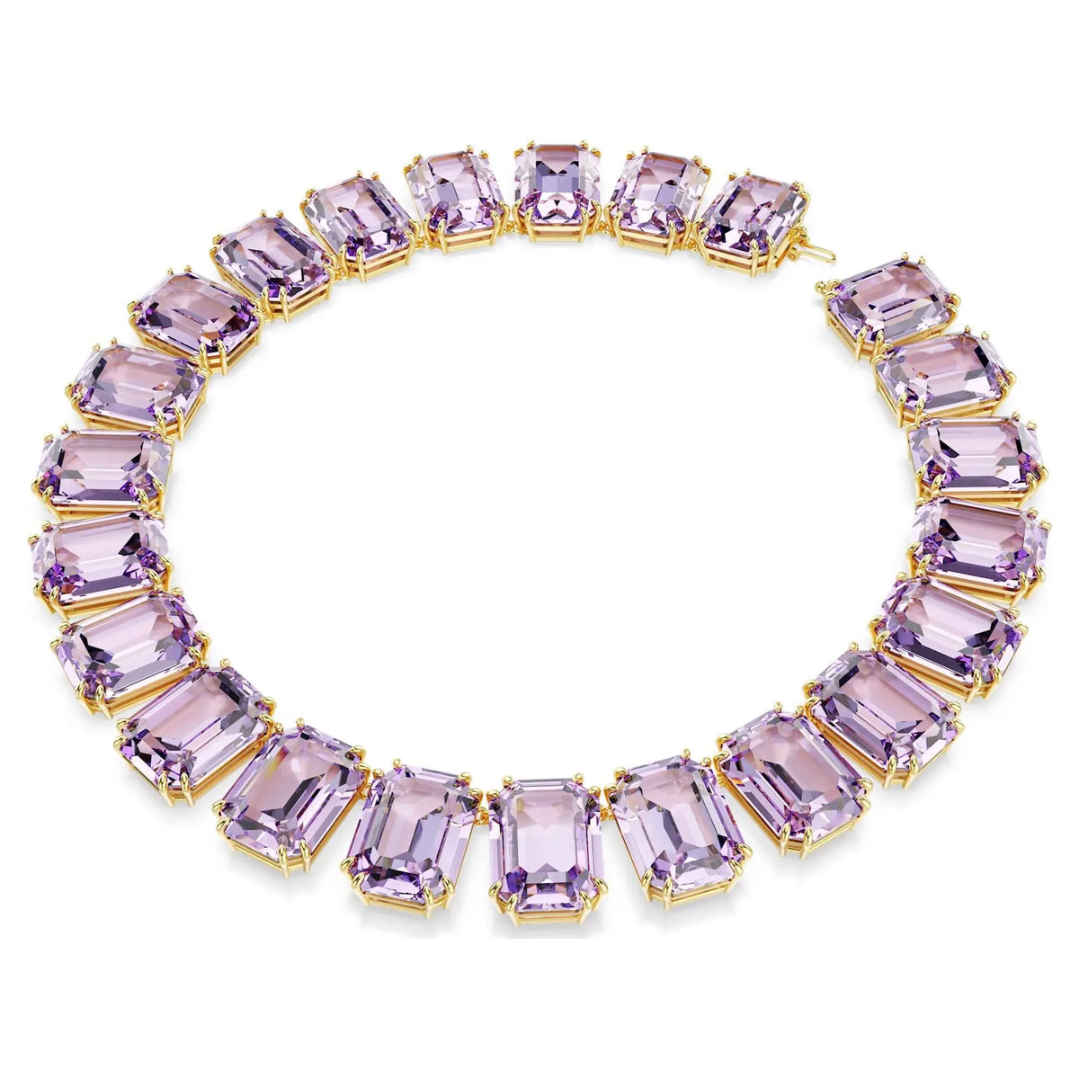 2026 New Product: Gold Collar, Austrian Purple Crystal Pendant, Luxurious Square Sugar, High Grade Bracelet