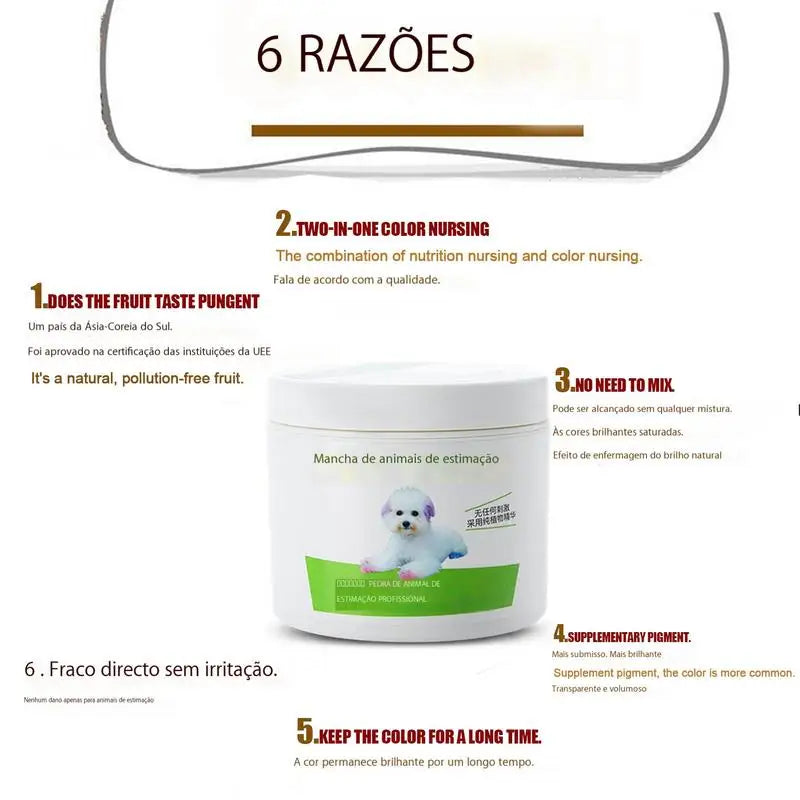 Pet Hair Dye Cream, 100ML, Pet Hair Coloring Cream, Easy To Use. Pet Hair Dye Plant Extract. Bright Color Pet Hair Dye