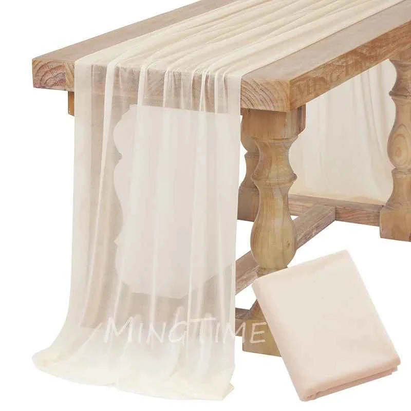 Soft Table Runner, Blush Dust Pink Gauze Rustic, For any Occasion. Dinning Ornament Decoration