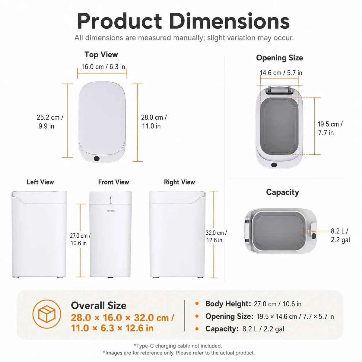 Joybos Smart Trash Can with Auto-Lining, Touchless Sensor Garbage Bin + Free Drawstring Bags, No-Mess Pull & Lift Wastebasket