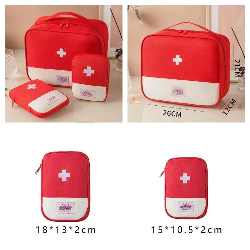 3Pcs Portable Emergency Medical Storage Bag Set, Multipurpose First Aid Kit Organizer for Home, Camping, Travel, Outdoor